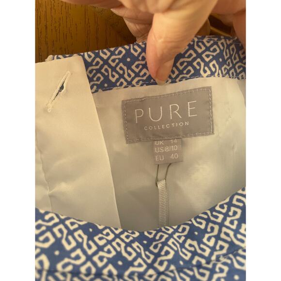 Pure Collection NEW WITH TAGS Blue Print skirt SZ 10 - Picture 3 of 3